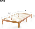 Mellow Naturalista Classic 12-Inch Solid Wood Platform Bed | Wooden Slats - Image 2