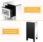 VINGLI 3-Drawer Mirrored Nightstand Bedside Table Glass Accent End Table - Image 8