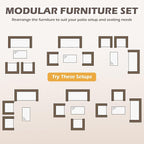 FDW | 4-Piece Patio Furniture Set | Gray & Khakhi | Outdoor Wicker Furniture - Image 8