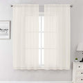 Ivory Sheer Curtains 68 Inch Length 2 Pcs, Light Filtering Rod Pockets Bedroom by Lecloud