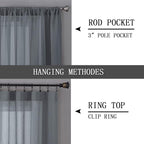 Tollpiz Sheer Tier Curtains Kitchen Linen Textured Half Curtain Sheers Light - Image 5