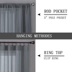 Tollpiz Sheer Tier Curtain Linen Textured Half Kitchen Curtains Sheer Light - Image 5
