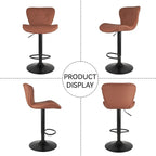 Nalupatio Modern Bar Stools Set of 2, Faux Leather Upholstered Swivel Bar Stools - Image 7