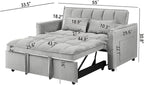 3-in-1 Convertible Sleeper Sofa Bed, 55 inch Small Couch - Image 2