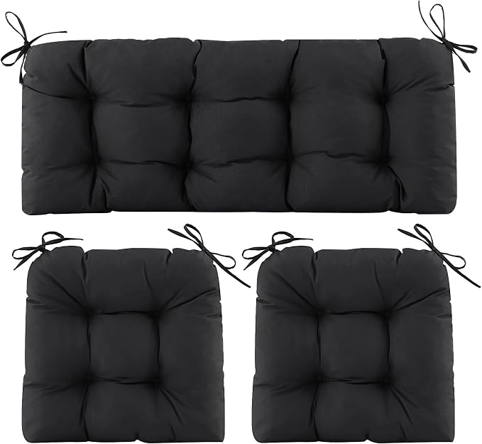 Wicker Chair Cushions of 3 Pieces, Waterproof Cushions by Aegisun