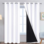 Yakamok Pure White 100% Blackout Curtains 96 Inches Long 52" Wide 2 Panel | by Yakamok