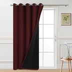 Yakamok Burgundy Red Blackout Patio Door Curtain Panels W70 x L84, 1 Panel | by Yakamok