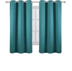 Sea Teal Blackout Curtains 34 x 63 Inch Length/Set of 2 Curtain Panels/Thermal - Image 2