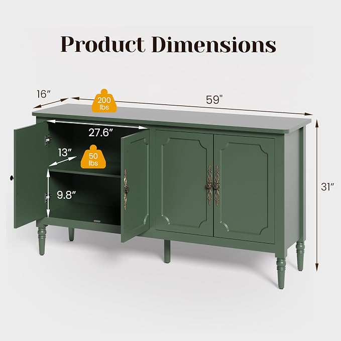 RoyalCraft 118" Buffet Cabinet - Image 2