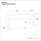 SIMPLIHOME Milltown Large Ottoman Bench - Image 2