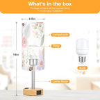 Fenmzee Floral Touch Lamp for Bedroom- 3 Way Dimmable Bedside Lamp USB C A - Image 5