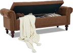 SOFTHION 58.1" Storage Bench Upholstered PU Leather End of Bedroom Bed Bench by SofthionDesign