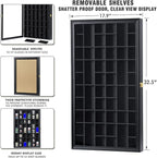Shot Glass Display Case Large Wooden Cabinet Rack Holder Wall Mounted Black - Image 2