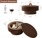 Round Coffee Table for Living Room, Fluted Drum Accent Tea Center Table - Image 2