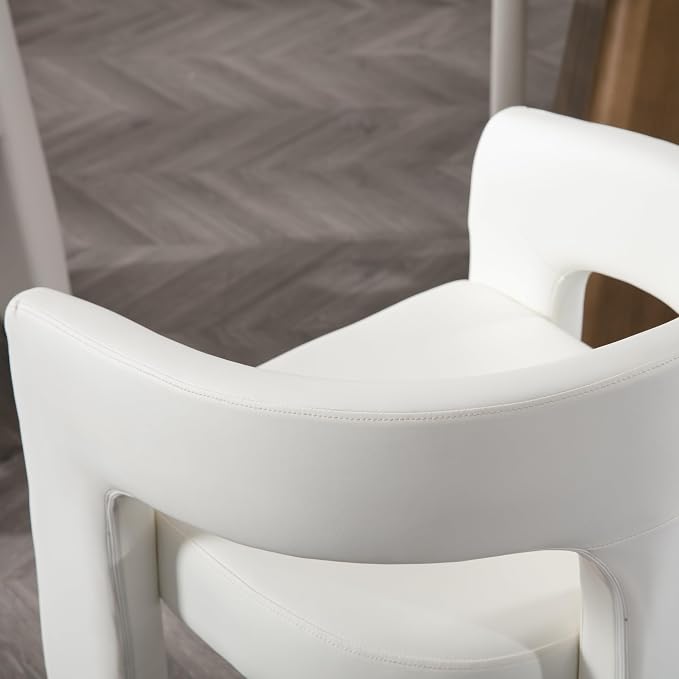 BESTANO Set of 2 Modern PU Leather Upholstered Dining Chairs - Image 5