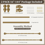 2 Pack Warm Gold Curtain Rods Double - Image 9