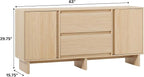 Walker Edison Modern Beveled 2-Door, 2-Drawer Sideboard, 63 Inch, Coastal Oak - Image 3