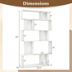 Giantex 5-Tier Bookshelf, 10-Cube White Geometric Bookcase - Image 3