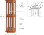 BELLEZE Lighted 3-Side Glass Display Curio Cabinet w/Tempered Glass Doors and - Image 2