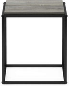 Furinno Moretti Cube Modern Stackable End Table Shelf, French Oak Grey - Image 5