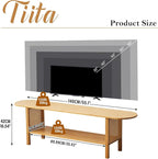 Tiita TV Stand with Storage for TVs up to 65'', Bamboo TV Console Entertainment - Image 2