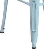 Flash Furniture Kai Commercial Grade 30" High Backless Distressed Green-Blue - Image 5