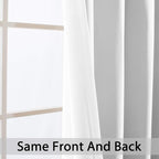 Yakamok Room Darkening Curtains 52x108 inch Length Pure White-Living Room | 2 - Image 5