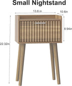 LAATOOREE Small Nightstand Set of 2, Side End Table - Image 3