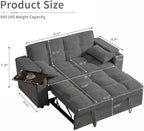 Auvsoce 65'' Convertible Sleeper Sofa Bed - Image 3