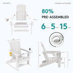SERWALL Adirondack Chair with Cup Holders - Image 7