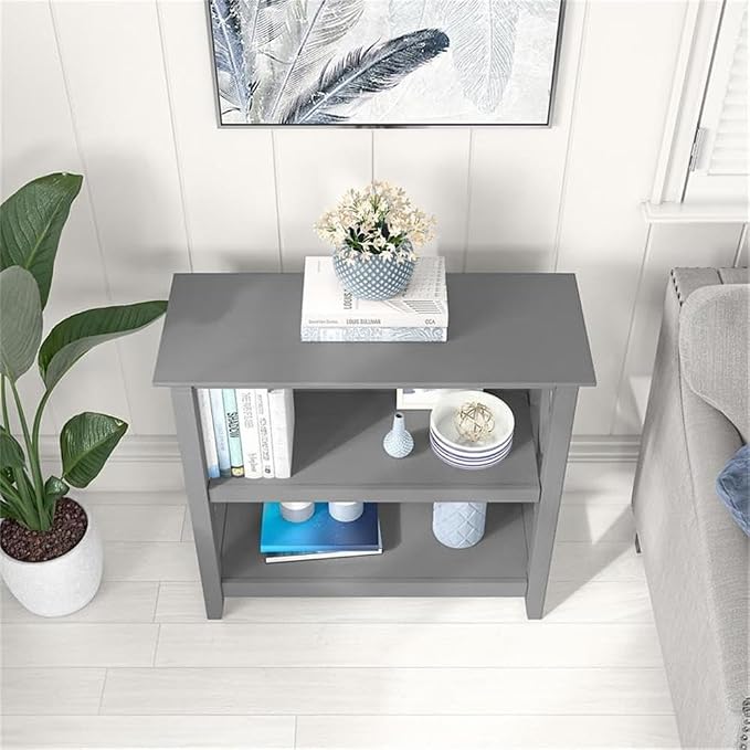 Bush Home Key West Small 2 Shelf Bookcase in Cape Cod Gray, Compact Home - Image 8