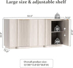 Brafab Buffet Cabinet, Wood Fluted Credenza - Image 2