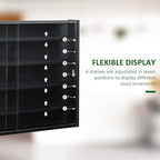 HOMCOM 5-Tier Display Cabinet, Glass Door Cabinet - Image 4