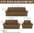 Peryiter 3 Pcs Couch and Loveseat Covers Set Sofa Cover - Image 2