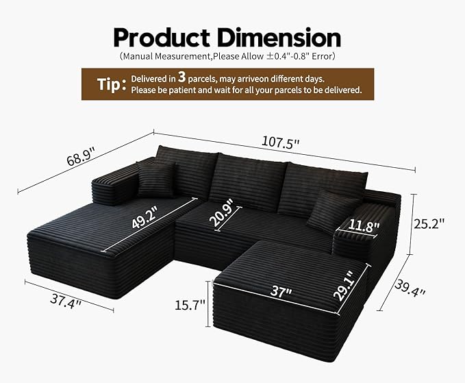 107.5" Cloud Modular Sectional Sofa - Image 2