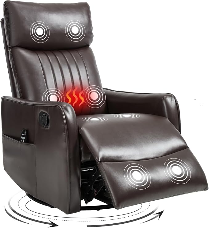 Trustyue Swivel Rocker Recliner Chair, 360° Swivel Recliner - Image 3