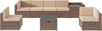Aoxun 8-Piece Patio Furniture Set, Wicker Outdoor Sectional Sofa - Image 8