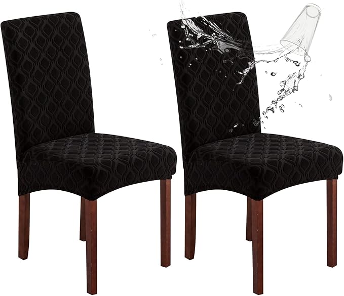 Genina Waterproof Chair Covers for Dining Room, Stretch Jacquard Dining Chair by Genina