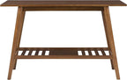 Linon Melissa Mid-Century Modern Walnut Console Table - Image 11