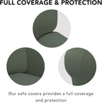 PureFit Stretch Couch Covers for Sofa Large Sofa Slipcovers Grayish Green | - Image 3