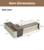 79" L-Shaped Executive Desk - Image 2