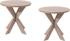 Set of 2 Farmhouse Cross Leg end Table, French Country Accent Side Table by COZAYH