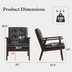 Bonzy Home Mid Century Modern Accent Chairs Set of 2 - Image 2