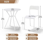 Outdoor Bistro Set for 2- Metal 3 Piece Bistro Table and Chairs Set of 2 -Small - Image 2