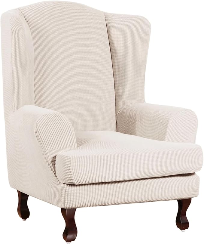 Turquoize Wingback Chair Covers 2 Piece Wing Chair Slipcover Stretch Slipcovers by Turquoize