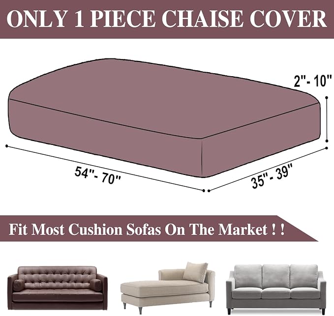 LA MEACK Couch Cushion Chaise Lounge Cover Washable Separate Seat Chaise Couch - Image 6