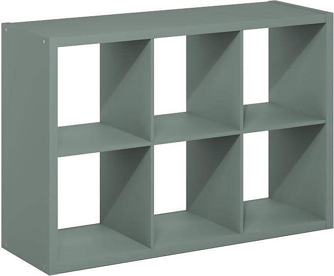 Furinno Cubicle Book Shelf, 6-Cube Bookshelf, Extra Thick Frame Horizontally & - Image 9