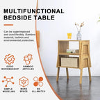 KKTONER Modern Bamboo Nightstands End Tables Bedroom - Image 6