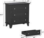 IDEALHOUSE 3 Drawer Dresser, Wooden Storage Chest of Drawers - Image 2