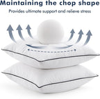 MIULEE Goose Feather Down 28x28 Euro Pillow Insert Set of 2 - Image 6